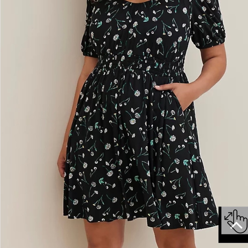 Torrid Mini Jersey Smocked Puff Sleeve Dress BNWT